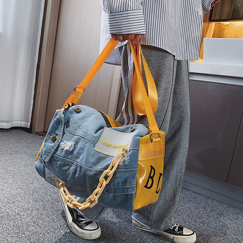Luxury Bags Denim - Moda Denim kadınlar omuz çantaları büyük