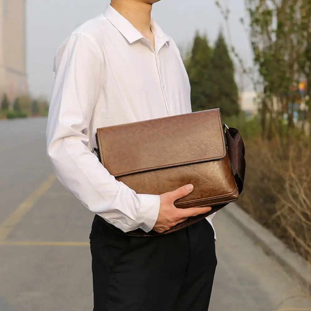 Luxury Bags For Men - Lüks PU Deri Çapraz Askılı Çanta
