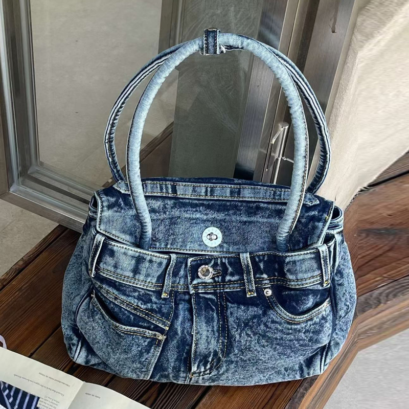 Luxury Bags Denim - Kadınlar için pantolon şekli denim çantalar