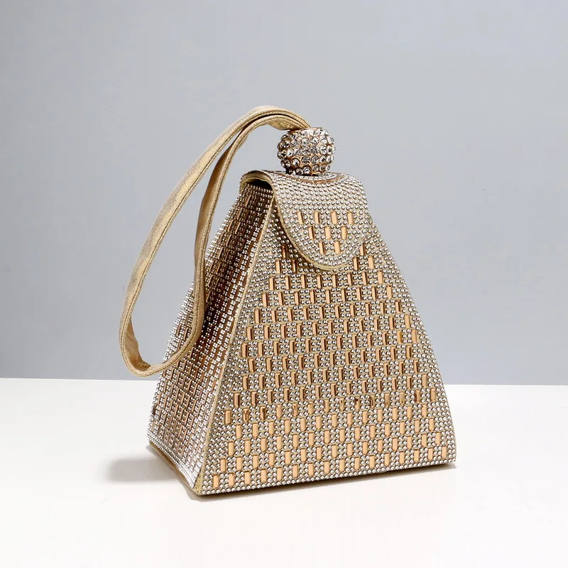 Luxury Bags Pyramid - Rhinestones lüks akşam çanta kadınlar için
