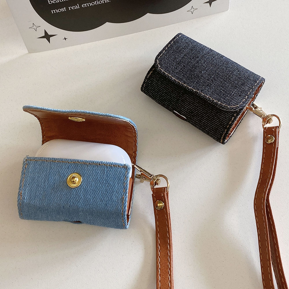 Luxury Bags Denim - Airpod'lar için 2024 yeni Denim bez