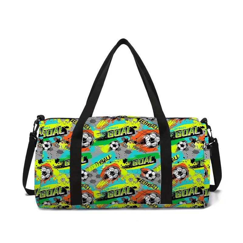Weekender Bag Duffle - Çocuklar İçin Büyük Kapasiteli Futbol Desenli