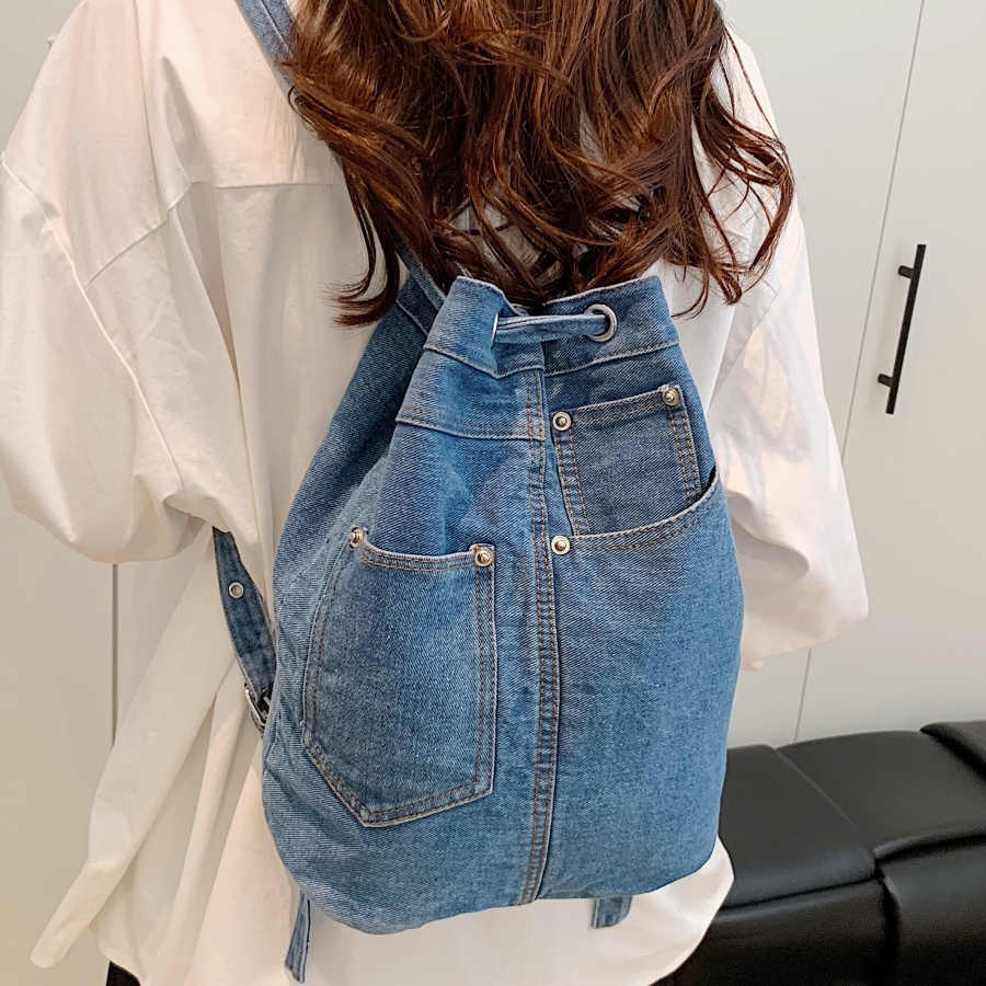 Luxury Bags Denim - Denim Kadın Sırt Çantaları Rahat Okul