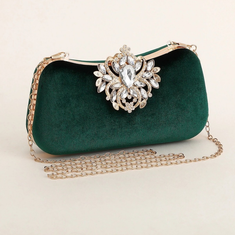 Koyu Yeşil Kadife Debriyaj Çan - Luxury Bags Supplier incelemesi ve fiyatı