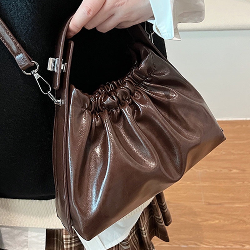 Kadınlar için Bordo Büzgülü Bu - Top Handle Patent Bag incelemesi ve fiyatı