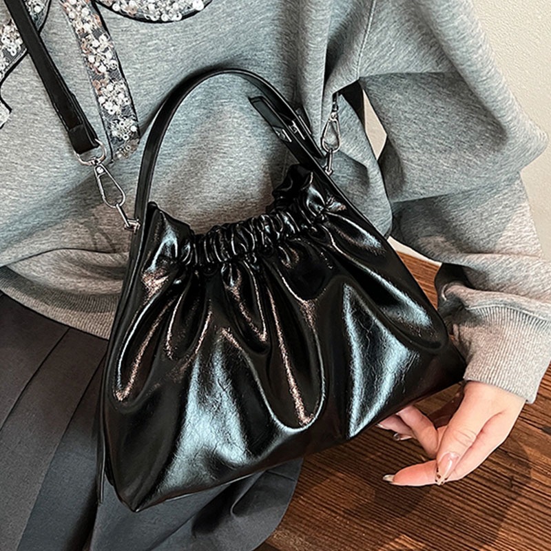 Kadınlar için Bordo Büzgülü Bu - Top Handle Patent Bag incelemesi ve fiyatı