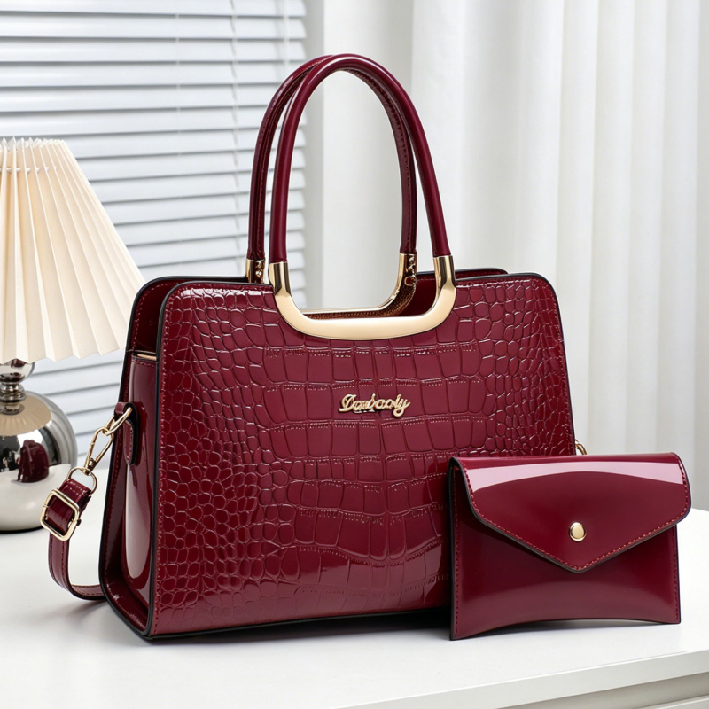 2 parçalı kadın çanta seti, ti - Top Handle Patent Bag incelemesi ve fiyatı