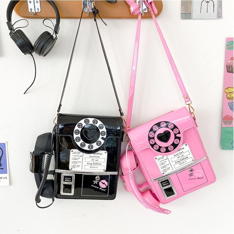 G5AE kadın telefon şeklindeki  - Top Handle Patent Bag incelemesi ve fiyatı