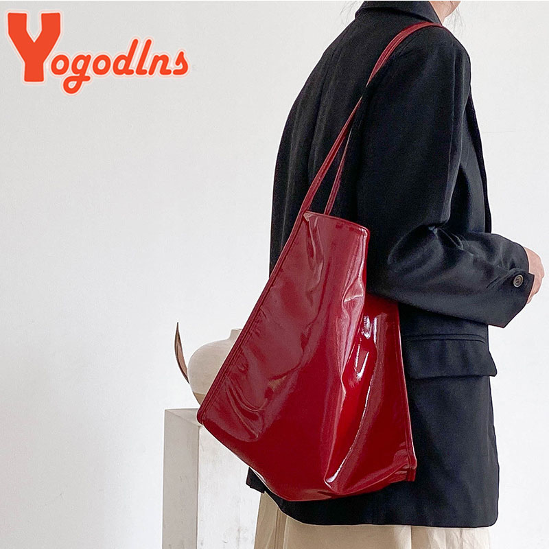 Yogodlns Lüks Rugan Tote Çanta - Top Handle Patent Bag incelemesi ve fiyatı